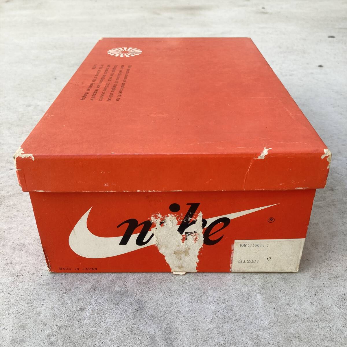 【稀少】Made in Japan 1970年代 ヴィンテージ Nike 空靴箱 / 1970's Vintage Nike Shoe Box empty_画像3