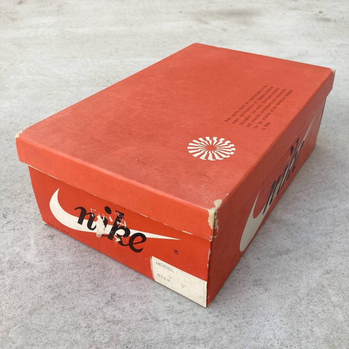 【稀少】Made in Japan 1970年代 ヴィンテージ Nike 空靴箱 / 1970's Vintage Nike Shoe Box empty_画像2