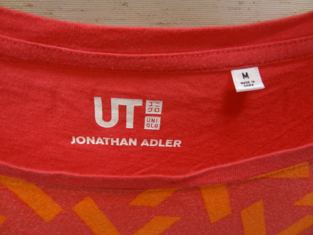 全国送料無料 ユニクロ UNIQLO X JONATHAN ADLER レディース レーヨン52% 綿48％素材 プリント フレンチスリーブ Tシャツ Mサイズ_画像2