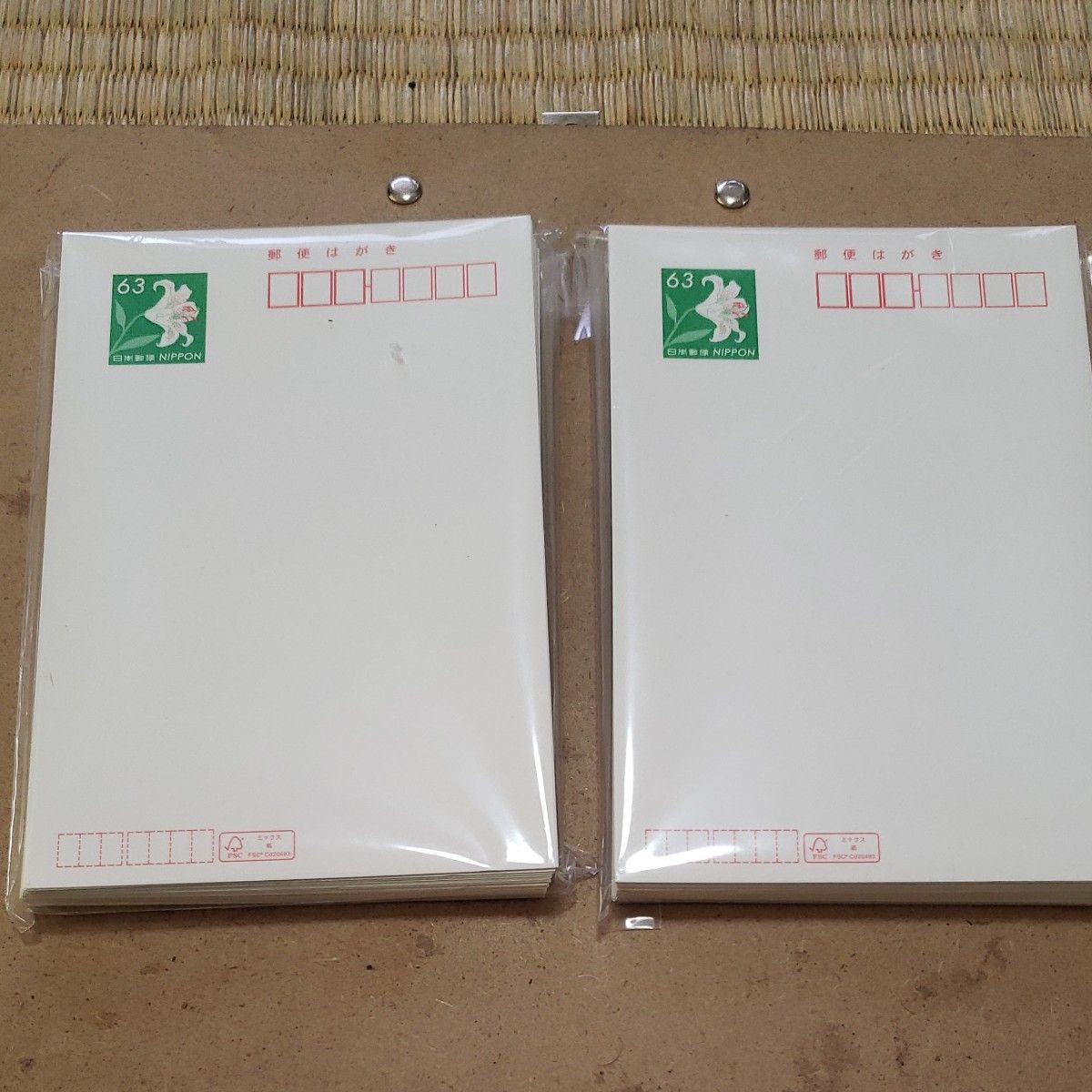 官製はがき　新品未使用　 普通紙　ヤマユリ 63円×100枚