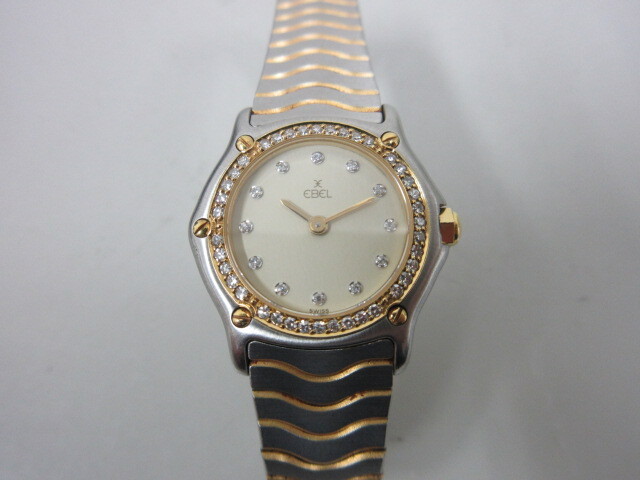 EBEL 1057902 18K GOLD BEZEL レディース腕時計 K18 12P ダイヤベゼル エベル #60182の画像1