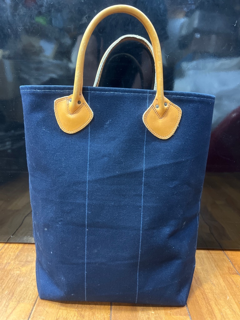 超美品 カスタマイズ ログキャリー ビンテージ L.L.Bean 70s 希少 トートバッグ R60524 ネイビーブルー キャンバス レザーハンドル その他