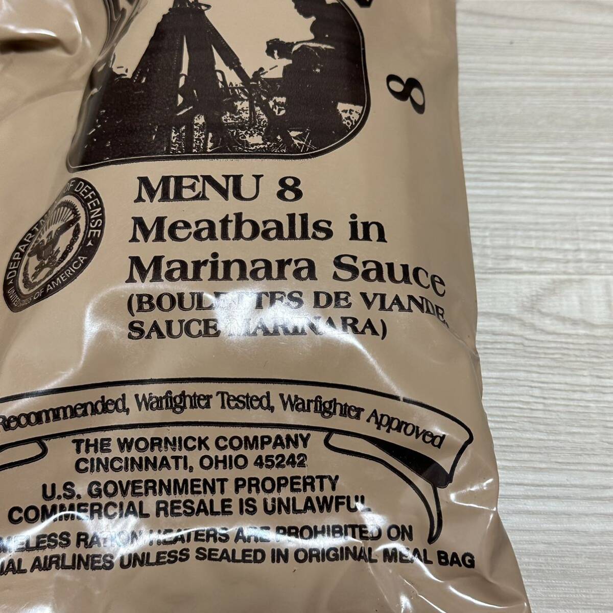 沖縄 米軍実物 MRE MEAL READY TO EAT WORNICK ワーニック レーション MENU 8 (管理番号RE05!)_画像2