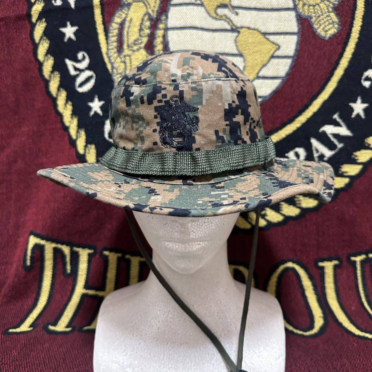 沖縄 海兵隊 米軍実物 USMC ウッドランドマーパット ブーニーハット キャンプ サバゲーRECON/MARSOC MEDIUM (管理番号QR122)_画像1