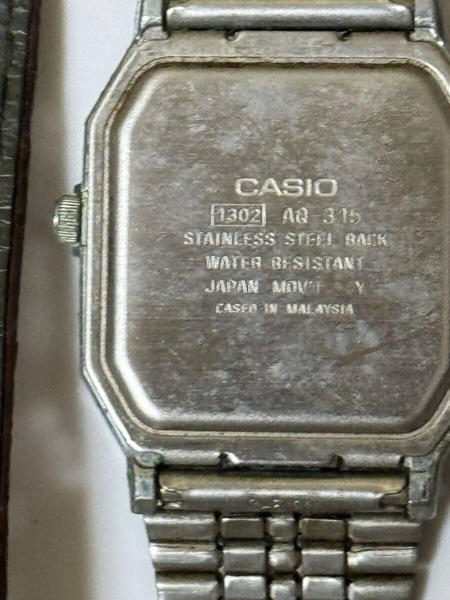 【ネコポス送料,電池切,汚,ジャンク】カシオ デジ＆アナ ディアルタイム (AQ-315)+オマケの腕時計2個_画像3