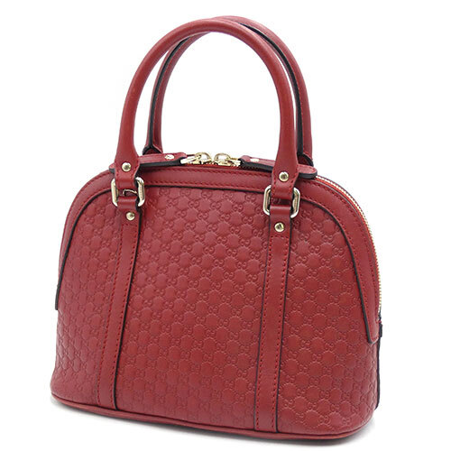 グッチ バッグ GUCCI レザー マイクログッチシマ 2WAY ハンドバッグ ショルダーバッグ レッド レディース 449654 06313_画像9