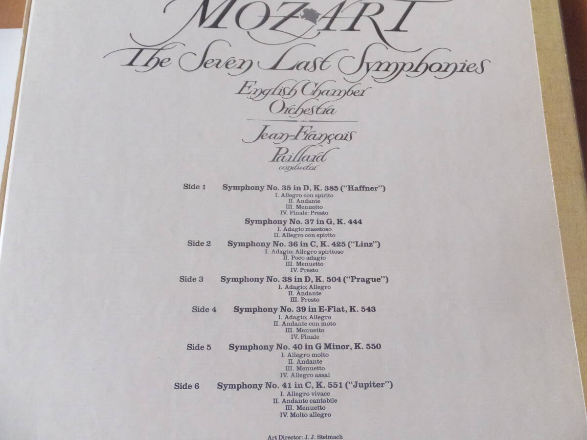 版元米RCAオリジナル盤3枚組パイヤール指揮イギリス室内・モーツァルト後期交響曲全7曲35-41番・欠番とされる37番付1977年日本RCA企画盤_画像3