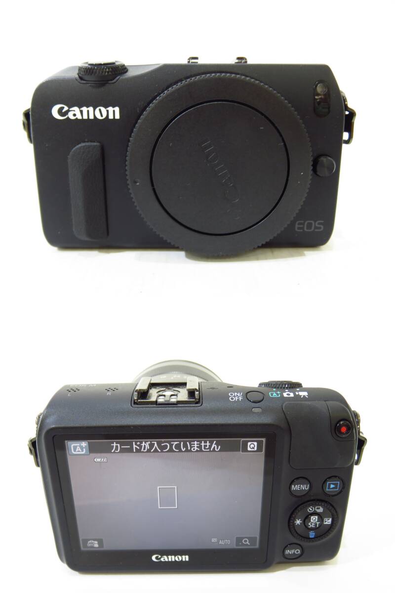 s3332k [送料950円]【ジャンク】 Canon EOS M ダブルレンズキット ブラック ミラーレス一眼カメラ キヤノン [099-000100]_画像2