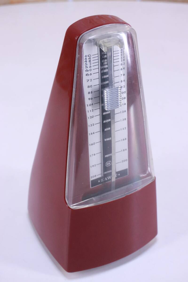  retro! metronome KAWAI antique goods red color plastic with cover details unknown delivery goods #(F9268)