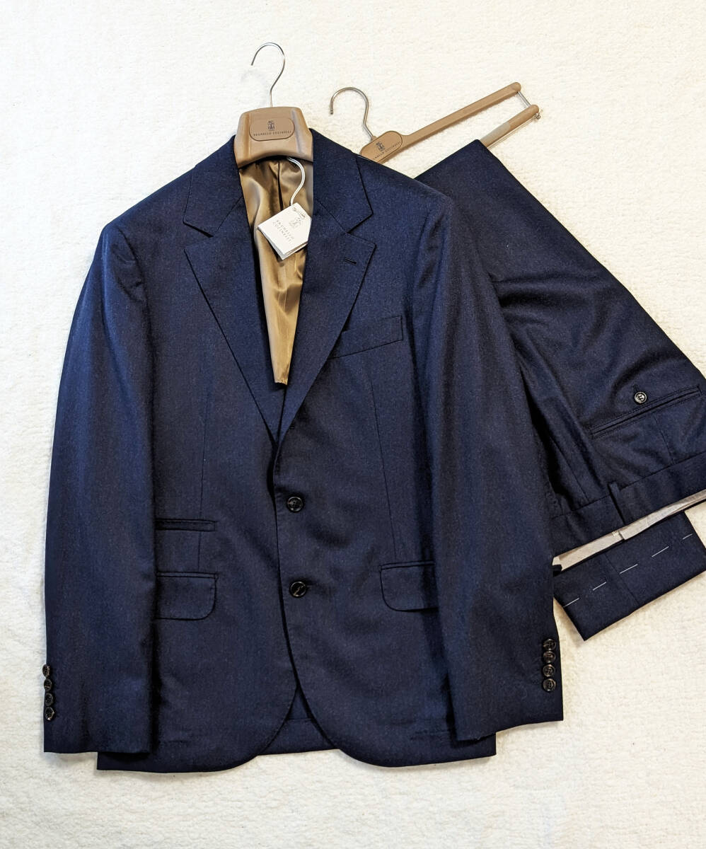 21AW Brunello Cucinelli ウール スーツ 48 ネイビー / 2021AW ブルネロクチネリ セットアップ ジャケット パンツの画像1