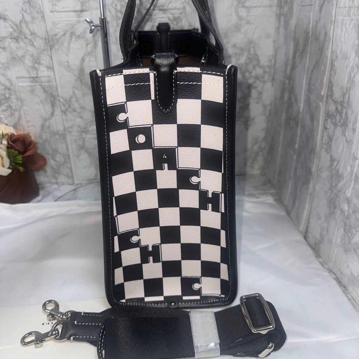 新品新作 COACH スミス トート・チェッカーボード プリントCR101 新品新作 COACH スミス トート・チェッカーボード プリントCR101