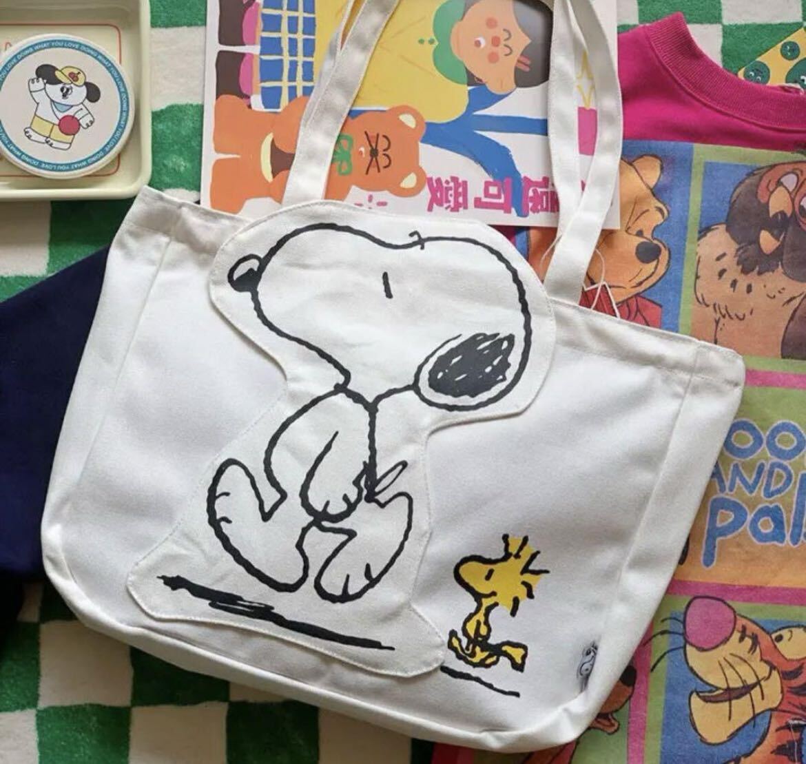 未使用　SNOOPY トートバッグ　白　スヌーピー エコバッグ _画像1