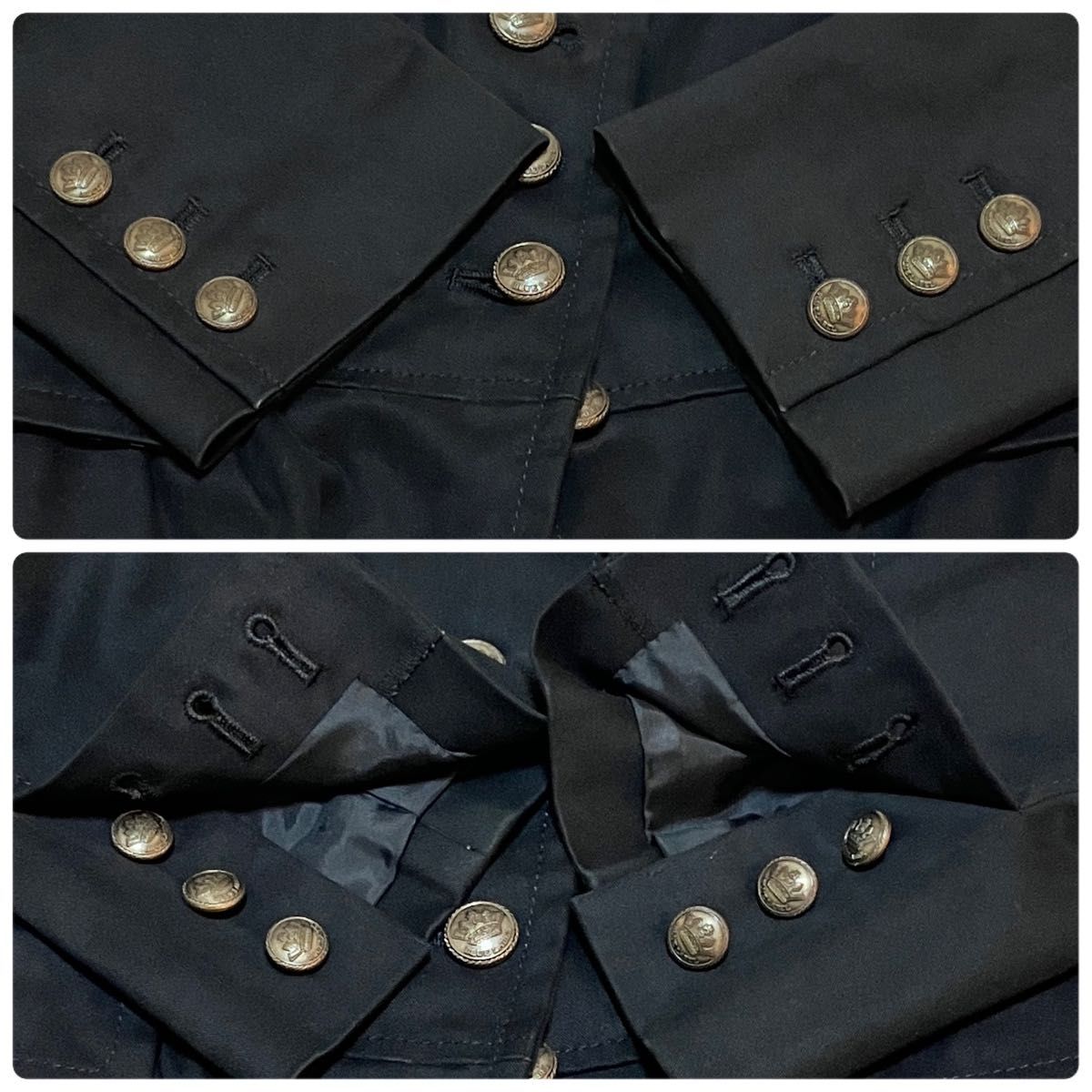 バーバリー ブルーレーベル ジャケット ノバチェック 裾フリル 金ボタン M