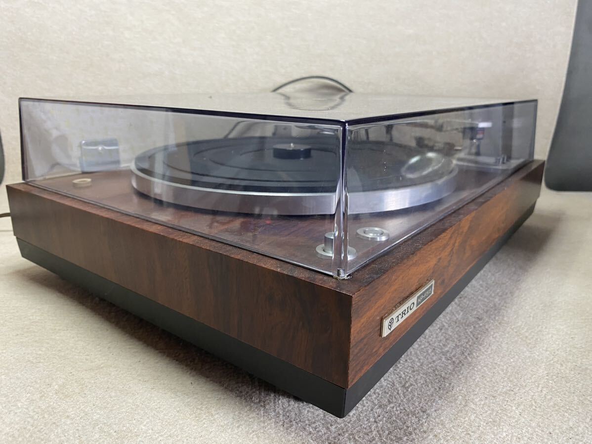 ☆ 昭和レトロ TRIO ターンテーブル KP-F515 トリオ BELT DRIVE TURNTABLE レコードプレーヤー 通電OK ☆_画像3