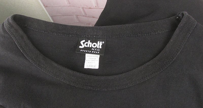 ST10443 SCHOTT ショット Tシャツ LARGE ブラック（クリックポスト可）_画像5