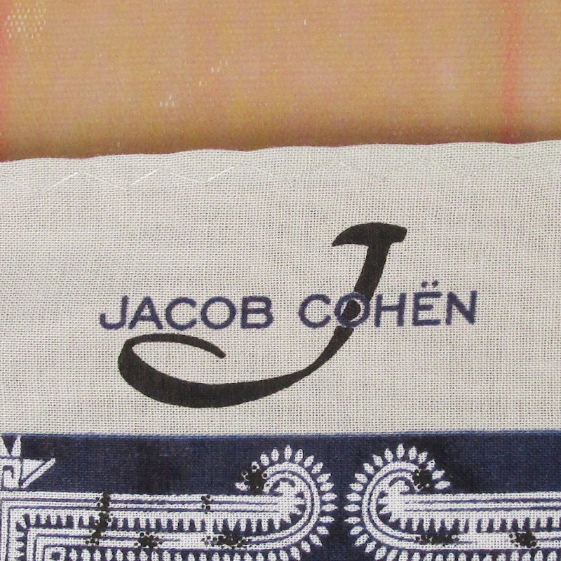 YO17035 JACOB COHEN ヤコブコーエン ハンカチ チーフ ネイビー系 美品 （クリックポスト可）_画像5