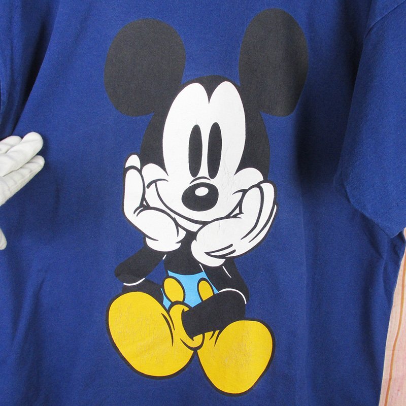 ST10615 DISNEY ディズニー 90s ミッキーマウス Tシャツ USA製 ブルー系 ONE SIZE（クリックポスト可）_画像5