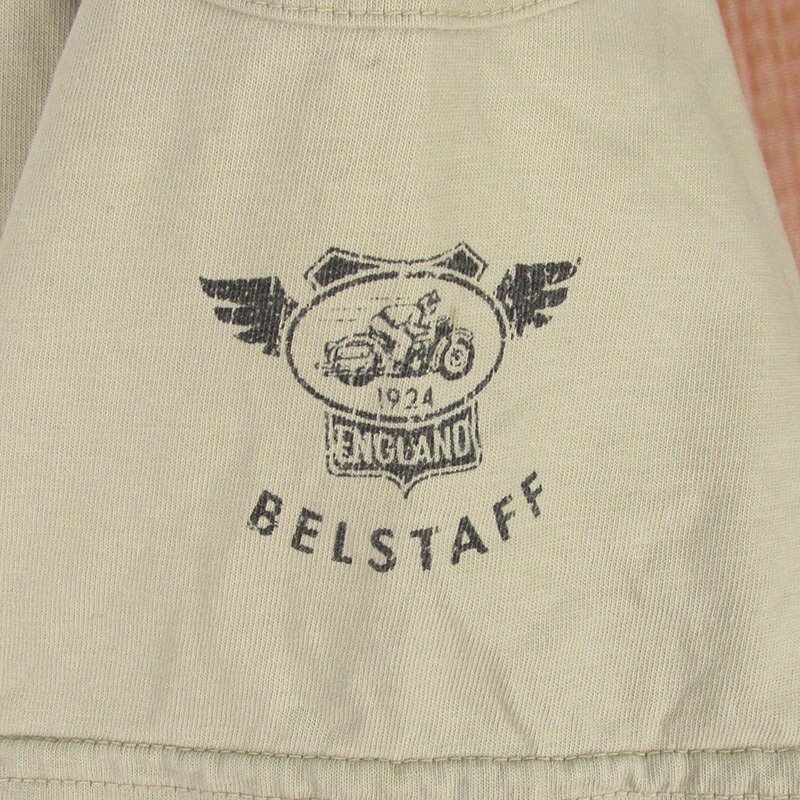 ST10732 BELSTAFF ベルスタッフ Tシャツ イタリア製 ベージュ系 L（クリックポスト可）_画像8