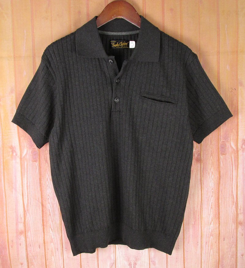 SH4148 TROPHY CLOTHING トロフィークロージング ニット ポロシャツ チャコール系 38 美品の画像1