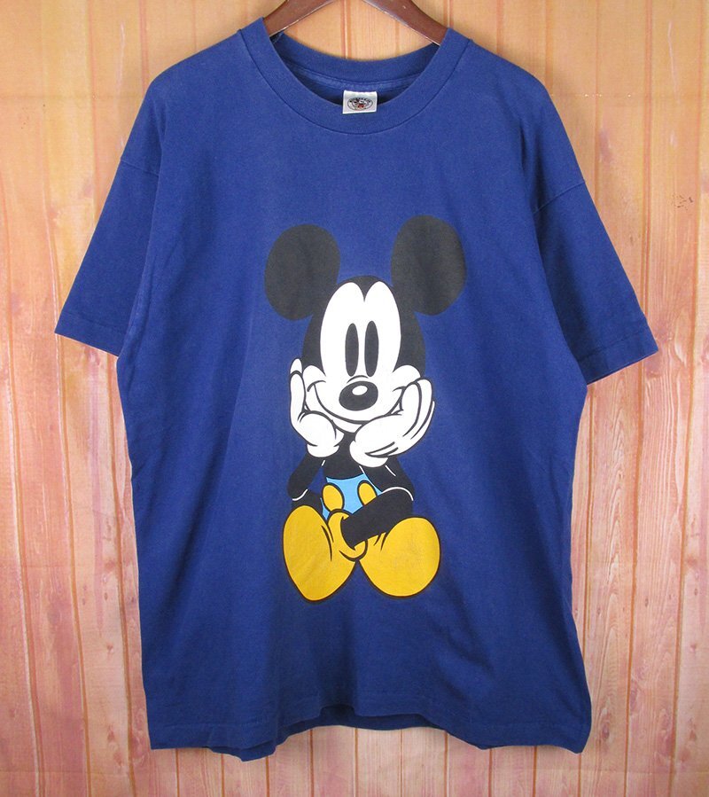 ST10615 DISNEY ディズニー 90s ミッキーマウス Tシャツ USA製 ブルー系 ONE SIZE（クリックポスト可）_画像1