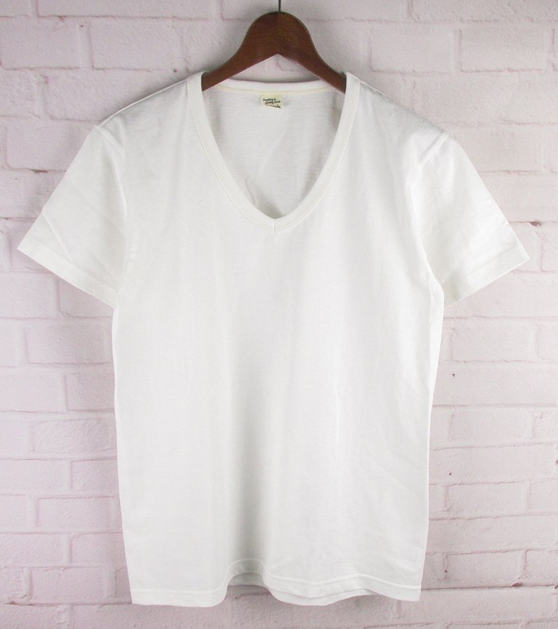 ST10289 REAL McCOY'S リアルマッコイズ Vネック Tシャツ SMALL 未使用 ホワイト（クリックポスト可）の画像1