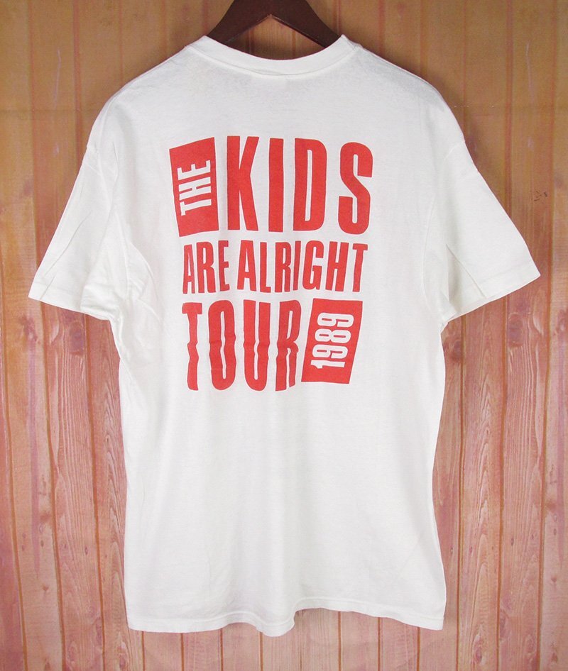 ST10515 80s THE WHO ザ フー 1989 KIDS ARE ALRIGHT ツアー Tシャツ Hanes ロックT USA製 ホワイト XL 46-48（クリックポスト可）の画像2