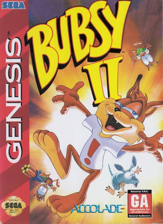 送料無料 北米版 海外版メガドライブ バブジー2 GENESIS Bubsy 2 ジェネシス 箱付き(コンプリート品)_画像1