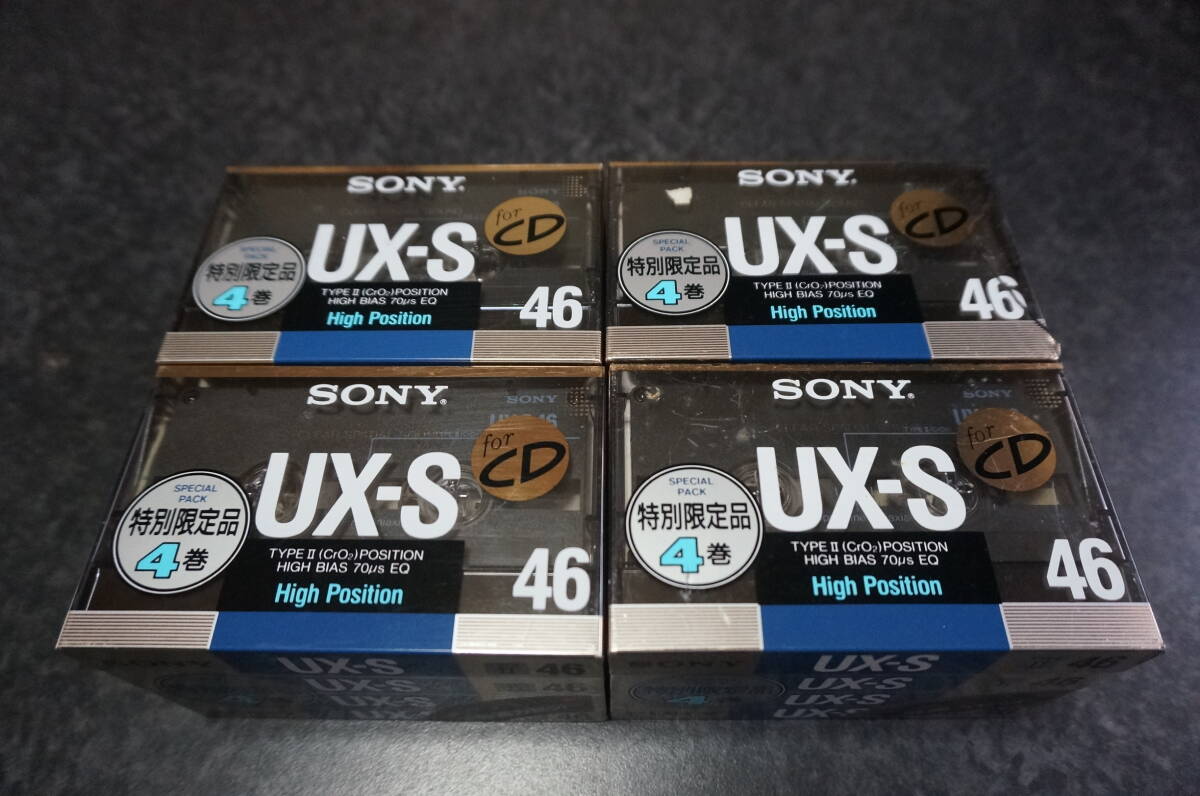 NEW SONY CASSETTE TAPE UX-S 46 4PACK × 4SET 16本 ソニーカセットテープ HIGH TYPE-II 貴重新品未開封未使用品 4本セット４パック_画像2