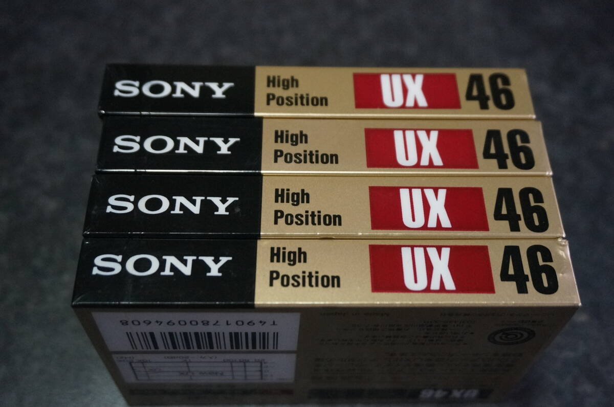 NEW SONY CASSETTE TAPE UX46 × ４本 HIGH POSITION TYPE-II ソニーカセットテープ ハイポジション 貴重な新品未開封未使用品_画像3