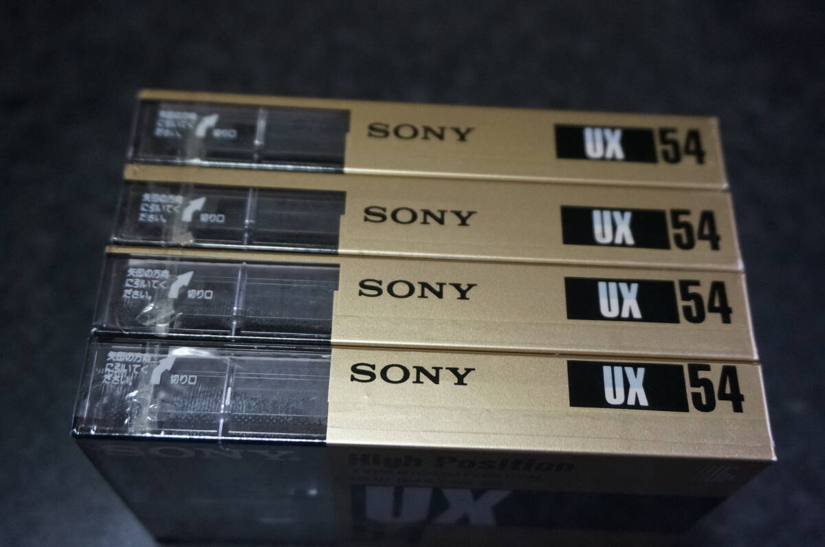 NEW SONY CASSETTE TAPE UX54 × 4本 HIGH POSITION TYPE-II ソニーカセットテープ ハイポジション 貴重な新品未開封未使用品_画像4