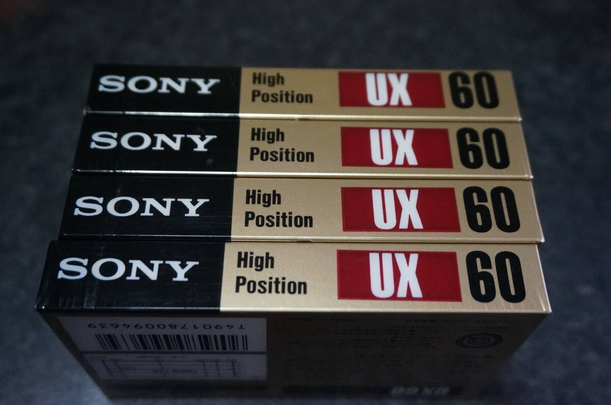 NEW SONY CASSETTE TAPE UX60 × 4本 HIGH POSITION TYPE-II ソニーカセットテープ ハイポジション 貴重な新品未開封未使用品_画像3