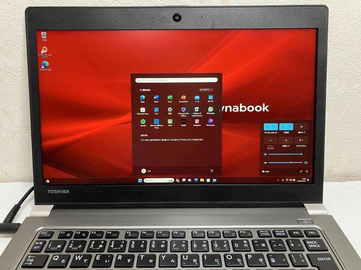  ★ 東芝 dynabook R63/M FHD1,920×1,080 Win11 pro OfficeProlPlus2019 Core i7-8550U 1.8G 16GB SSD512GB カメラ付 ★_画像3