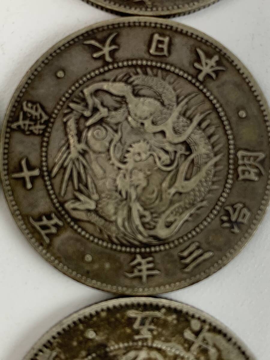 【結】明治時代 大日本 五十銭 銀貨 旭日竜小型 大型 合計6枚 古銭 硬貨 総重量 74g 骨董品 古美術 アンティーク_画像6