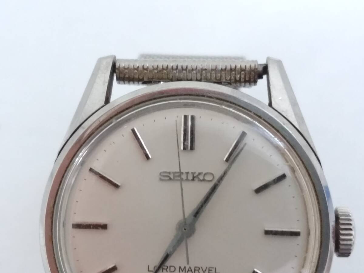 [ junk ]SEIKO Seiko LORD MARVEL load ma- bell 36000 5740-8000 Vintage hand winding wristwatch / silver group face /06KO050104