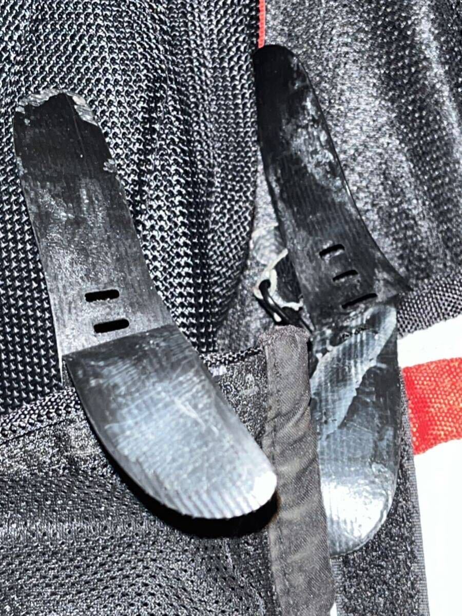 KOMINE JK-021 レザーメッシュジャケット チタニーテ2 JP:XL EU:L（検）コミネ ライダース ライディングジャケット チタニウム_腕のベルクロが剥がれてます