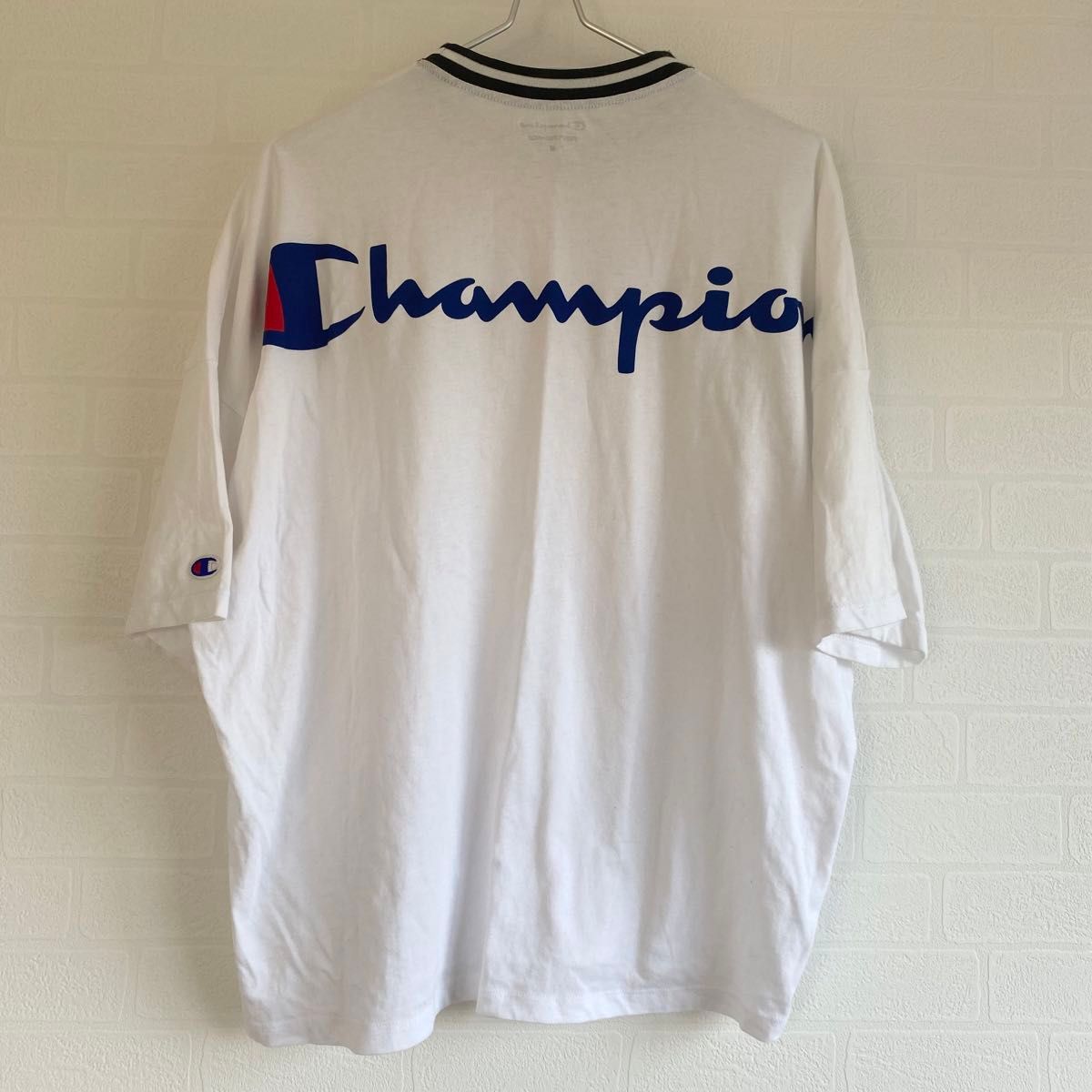 champion チャンピョン 半袖Tシャツ ロゴ ホワイト 白 無地 Ｍフリー Tシャツ 半袖 ロゴ入り メンズ レディース