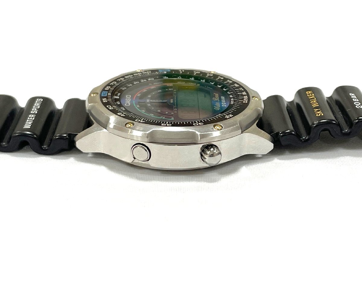 ☆希少 電池交換済み CASIO SKY WALKER カシオ スカイウォーカー SKY-1100 シルバー × ブラック デジタル ヴィンテージ 腕時計の画像4