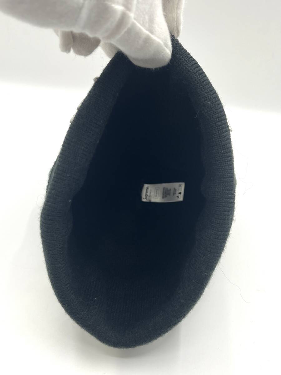 【美品】Supreme シュプリーム　Classic Script Beanie ビーニー　ニット帽　ブラック　黒　刺繍　W22　H20_画像5