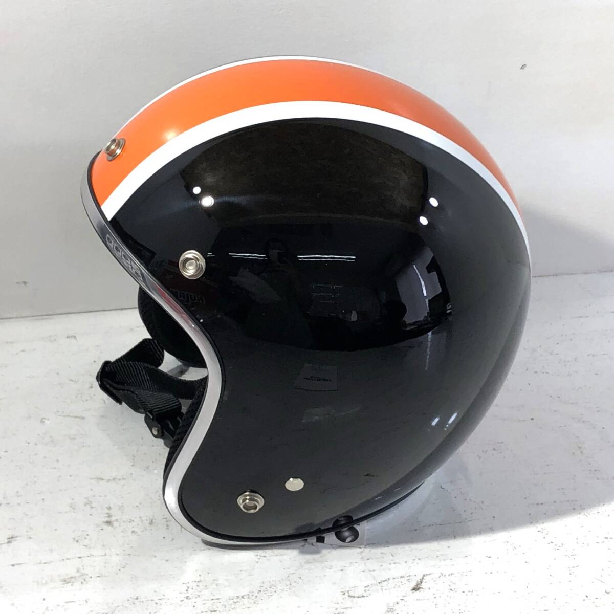 【未使用/100】 スモールジェット ヘルメット ブラック×オレンジ CJ-333 の画像7