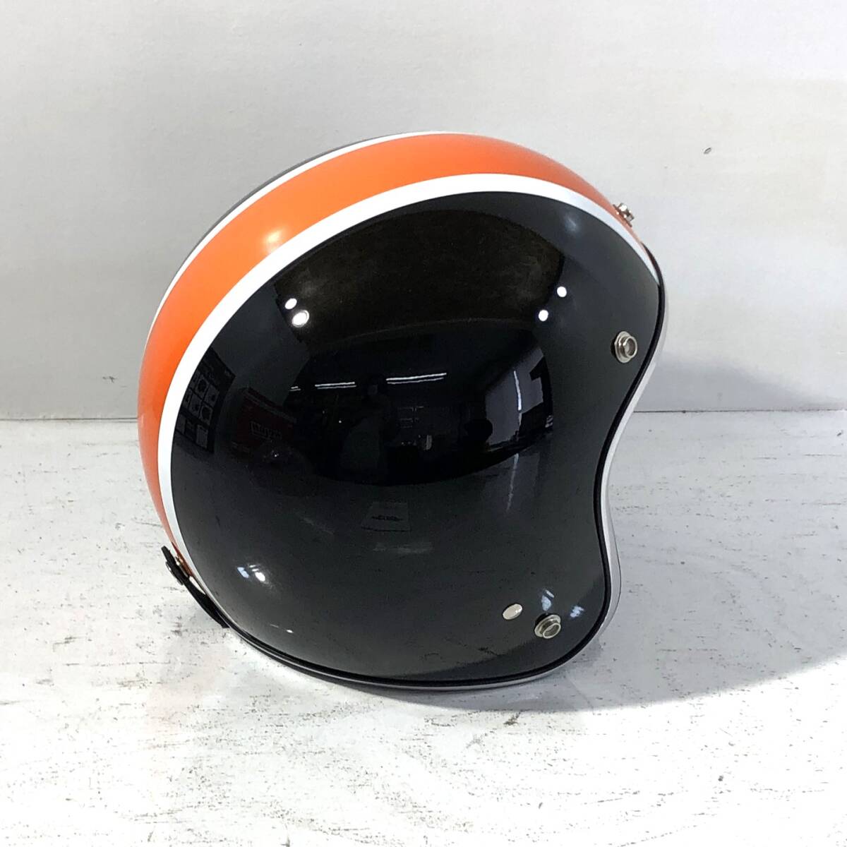 【未使用/100】 スモールジェット ヘルメット ブラック×オレンジ CJ-333 の画像6