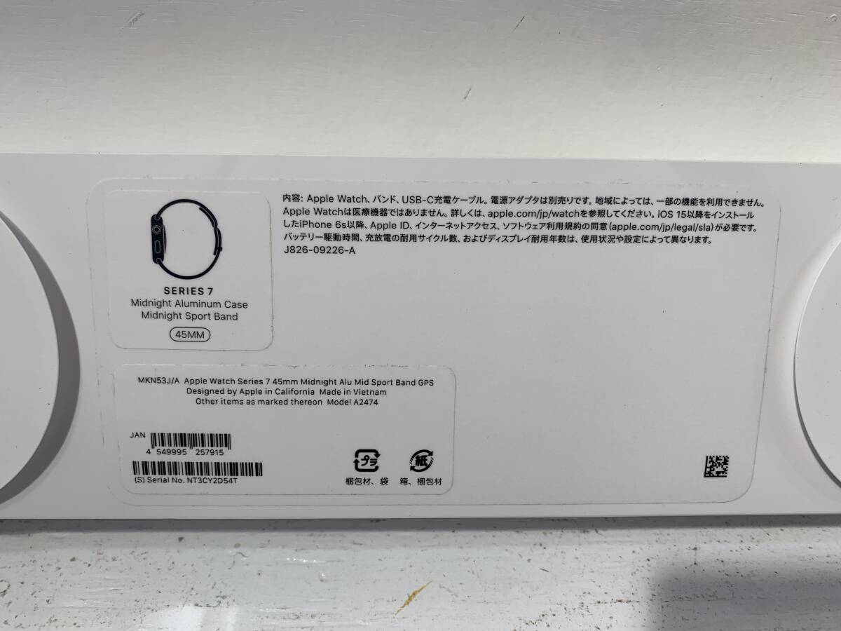 [ unused goods /60]Apple Watch Apple watch Series 7 GPS model 45mm MKN53J/A midnight aluminium / sport band 