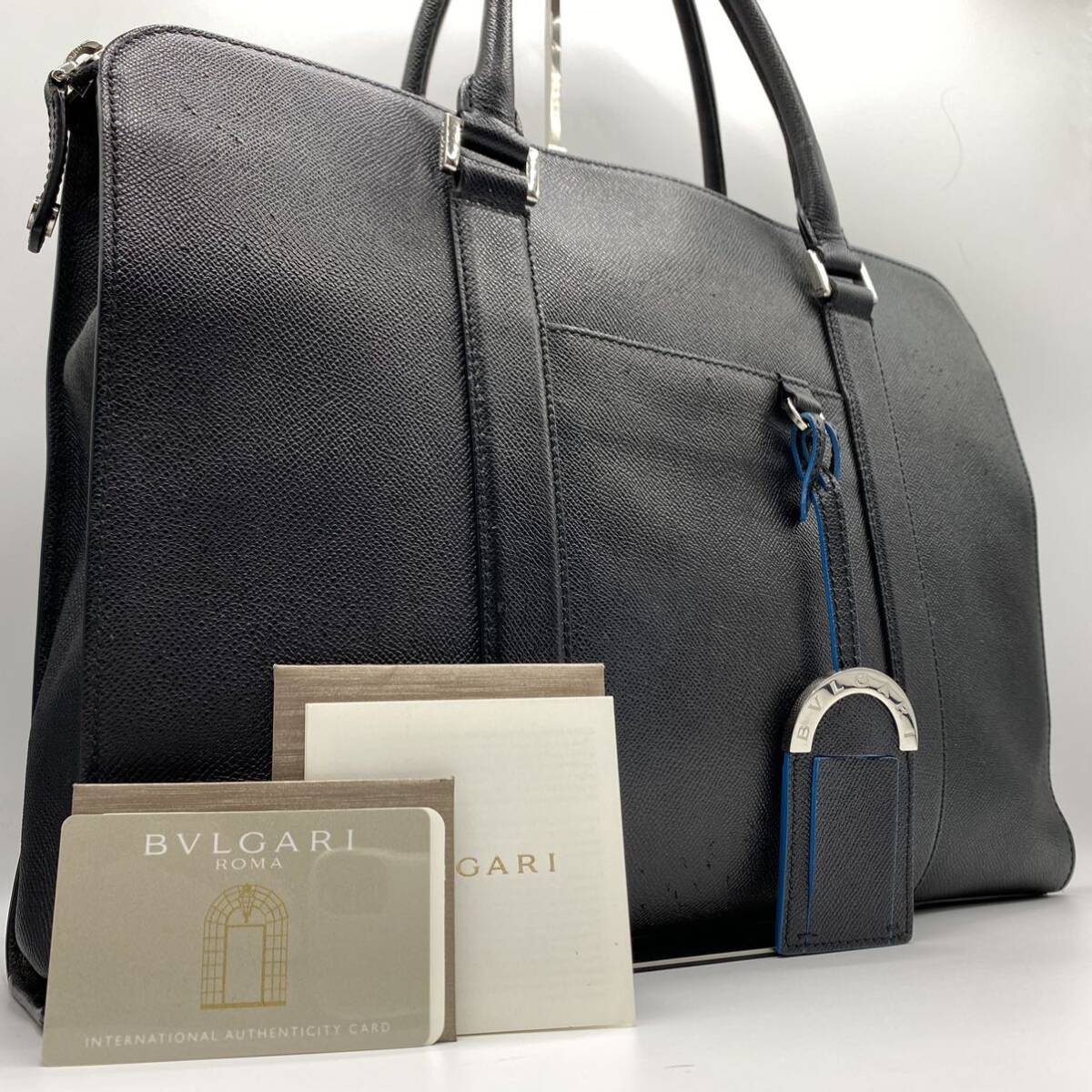 1 иен стандартный товар прекрасный товар BVLGARI BVLGARY man мужской портфель портфель серый n машина f кожа натуральная кожа черный ходить на работу гарантия 