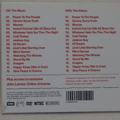 JOHN LENNON 　ジョン・レノン 　/ 　Power To The People The Hits　 (CD+DVD　紙ジャケット仕様 　デジタル・リマスター盤）　輸入盤_画像6