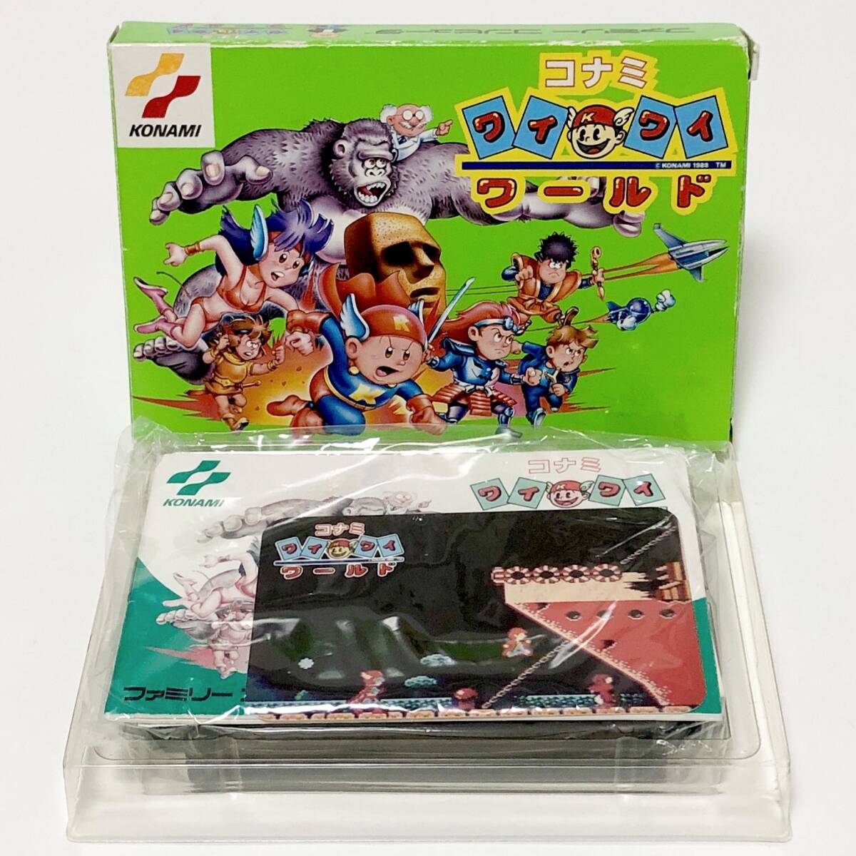 ファミコン コナミワイワイワールド 箱説付き チラシ キャラカード有 コナミ Nintendo Famicom Konami Wai Wai World CIB Tested Konami_画像1