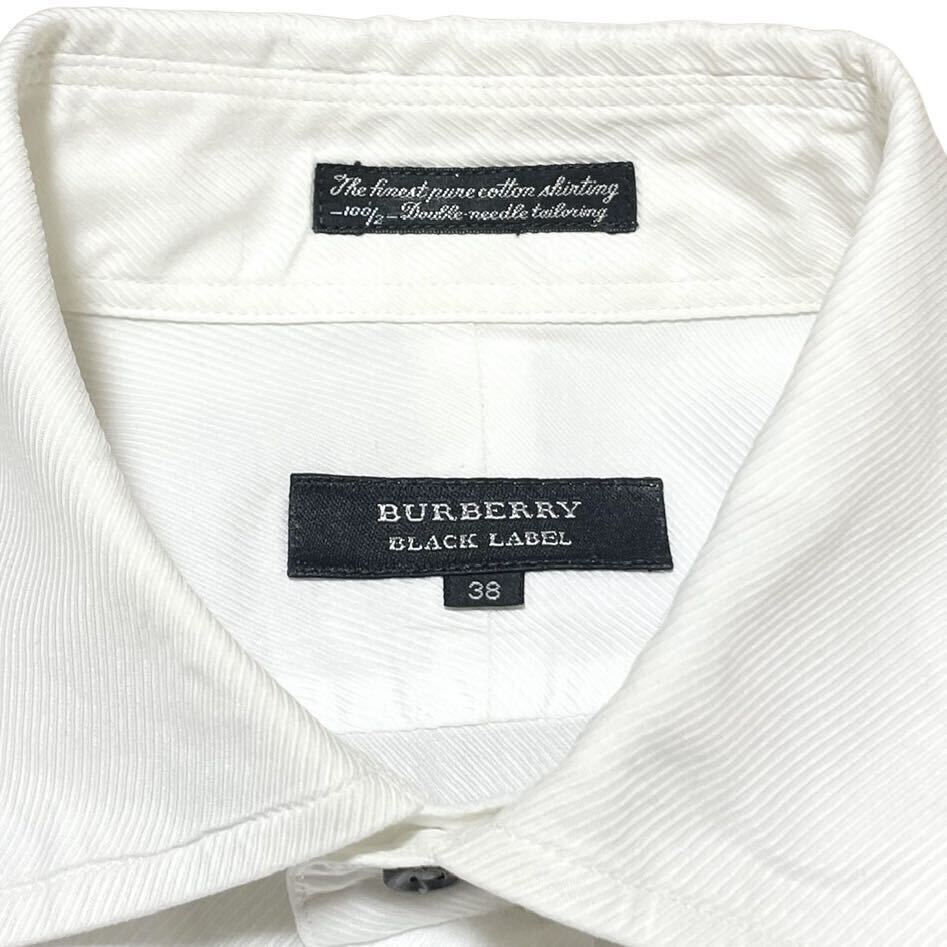 BURBERRY BLACK LABEL 長袖シャツ 38(M程度) ホワイト ノバチェック 白 バーバリーブラックレーベル 三陽商会_画像5