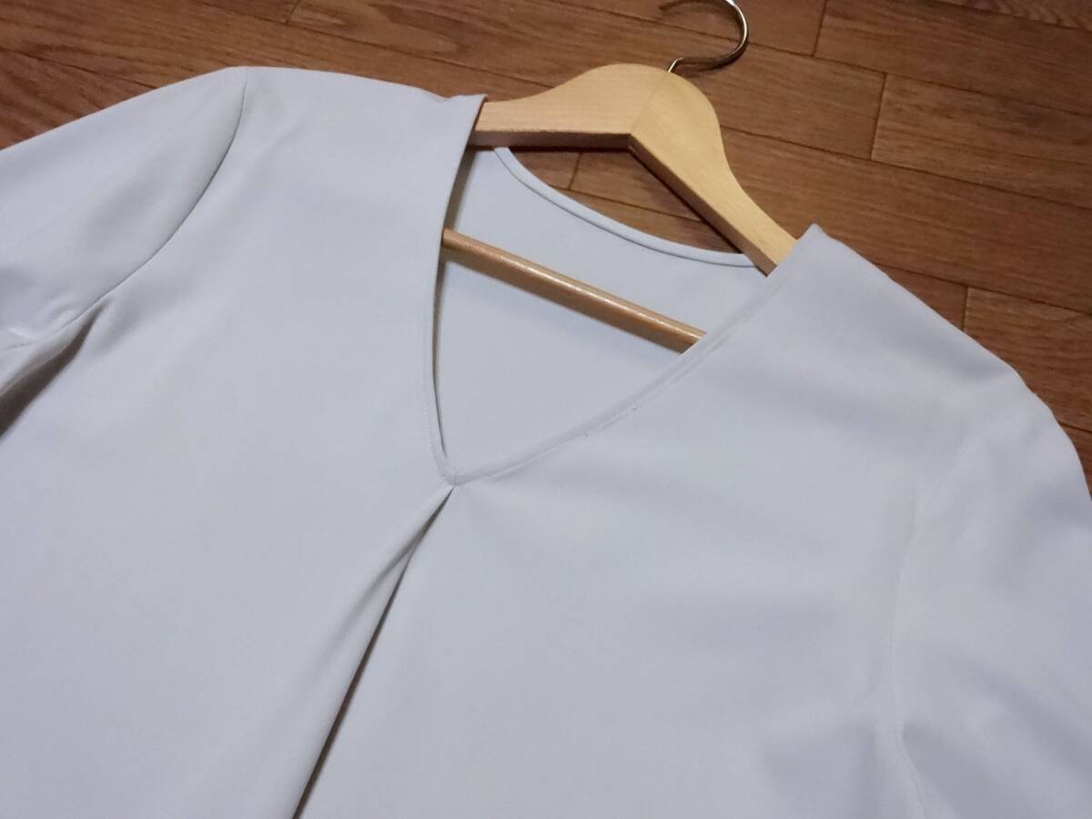 UNITED ARROWS♪【WORK TRIP OUTFITS GREEN LABEL RELAXING】グレイ長袖ブラウスL★新品♪_画像3