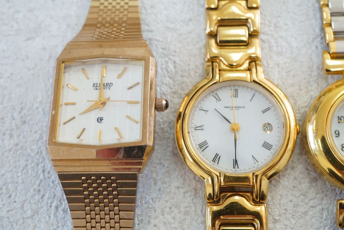 F591 GUESS/ALBAなど ゴールドカラー 腕時計 メンズ レディース アクセサリー クォーツ 大量 セット まとめて おまとめ まとめ売り 不動品の画像2