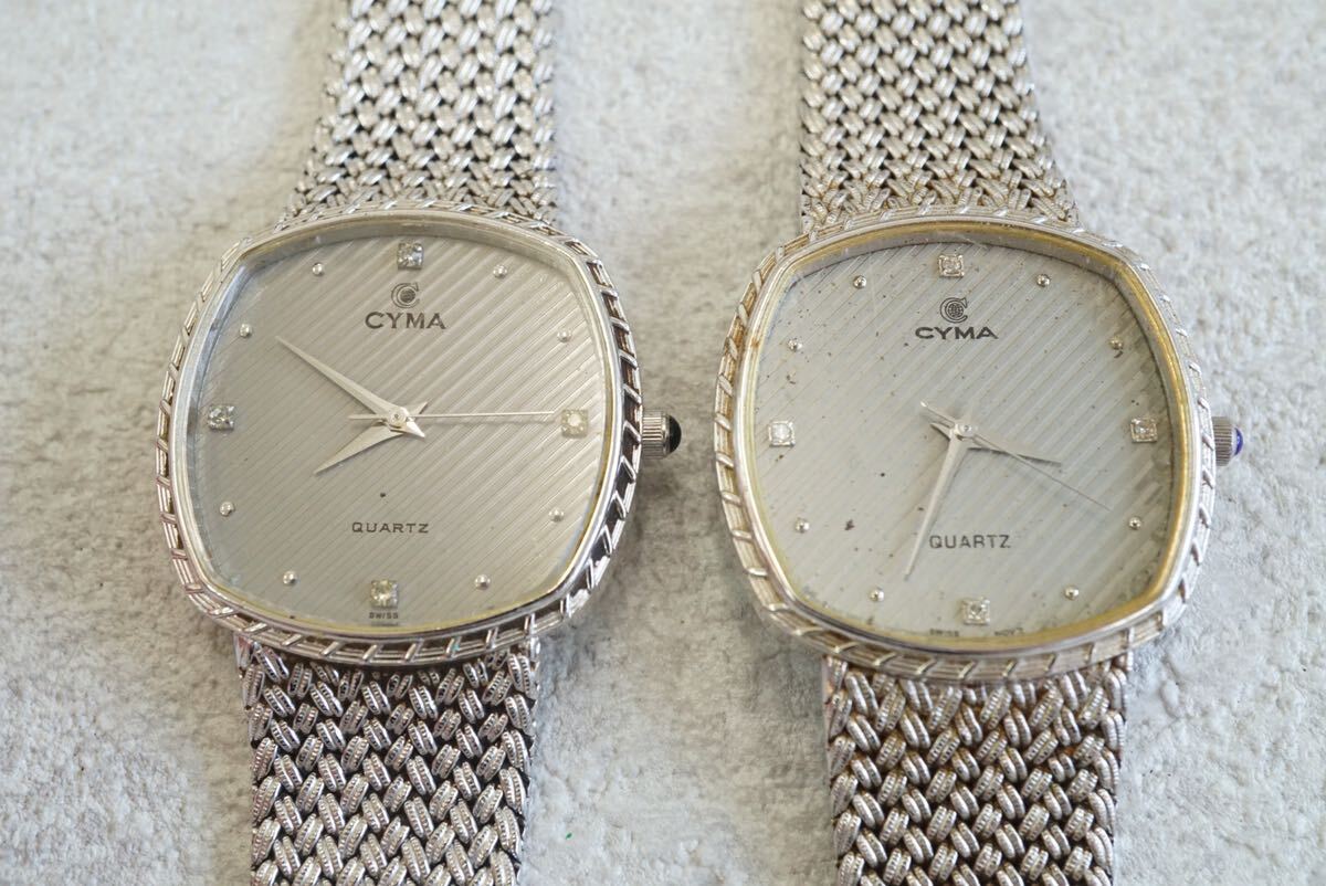 F608 CYMA/シーマ ダイヤモンド 腕時計 2点セット ブランド アクセサリー クォーツ 大量 まとめて おまとめ まとめ売り 不動品の画像1