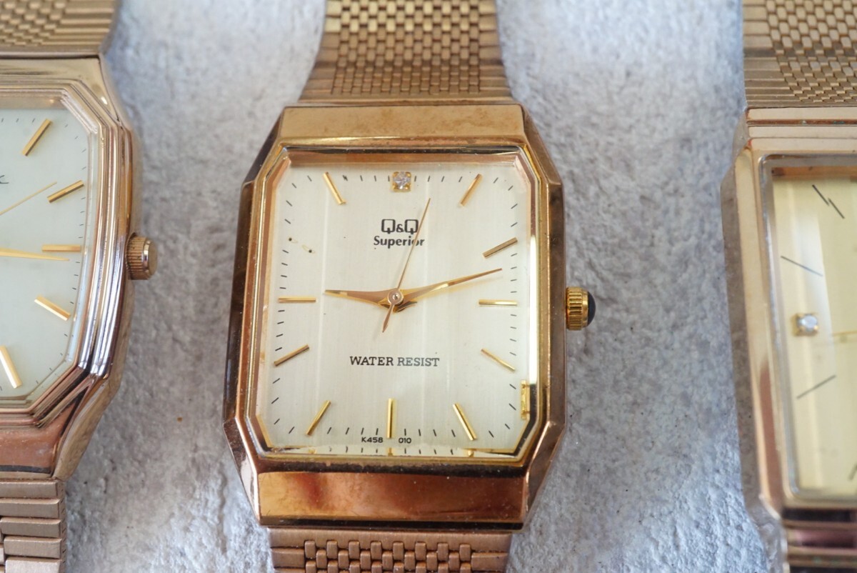 F858 ゴールドカラー スクエア 腕時計 レディース アクセサリー クォーツ 大量 セット まとめて おまとめ まとめ売り 不動品_画像3