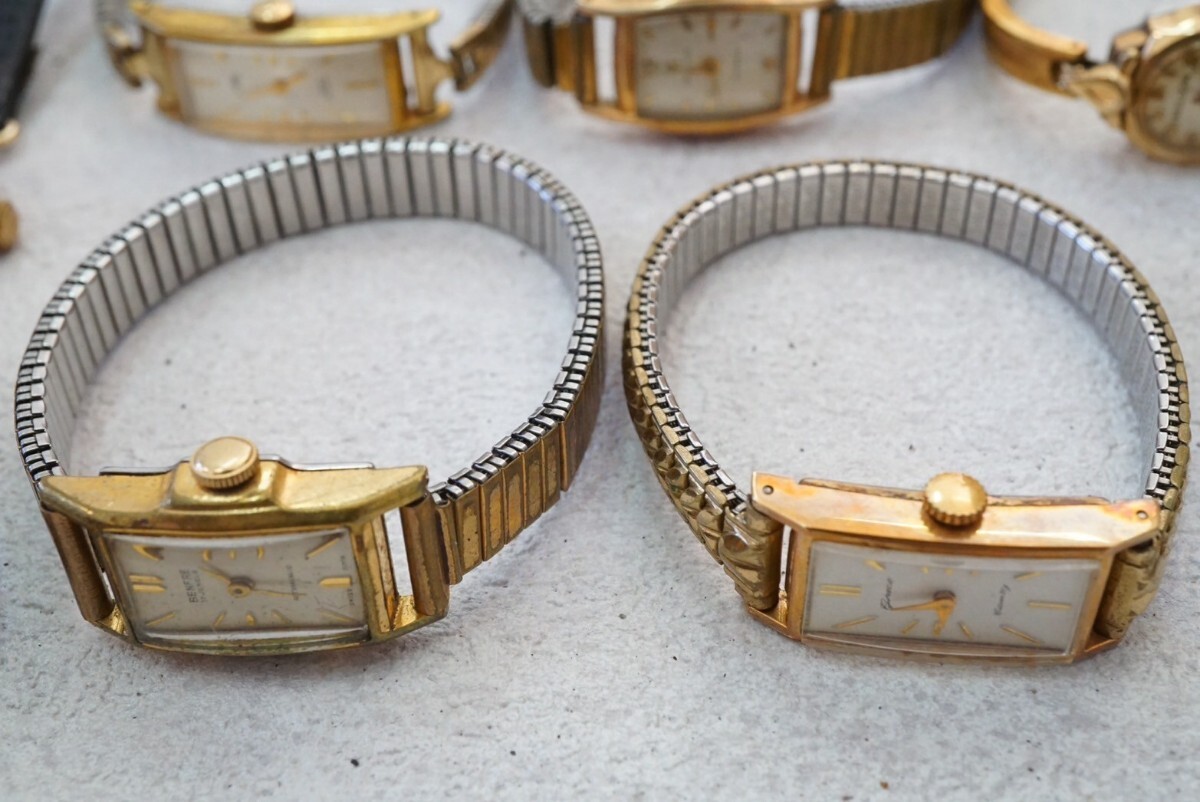 F909 SEIKO/CITIZEN и т.п. механический завод женский Vintage наручные часы 10 пункт аксессуары античный много совместно . суммировать утиль 